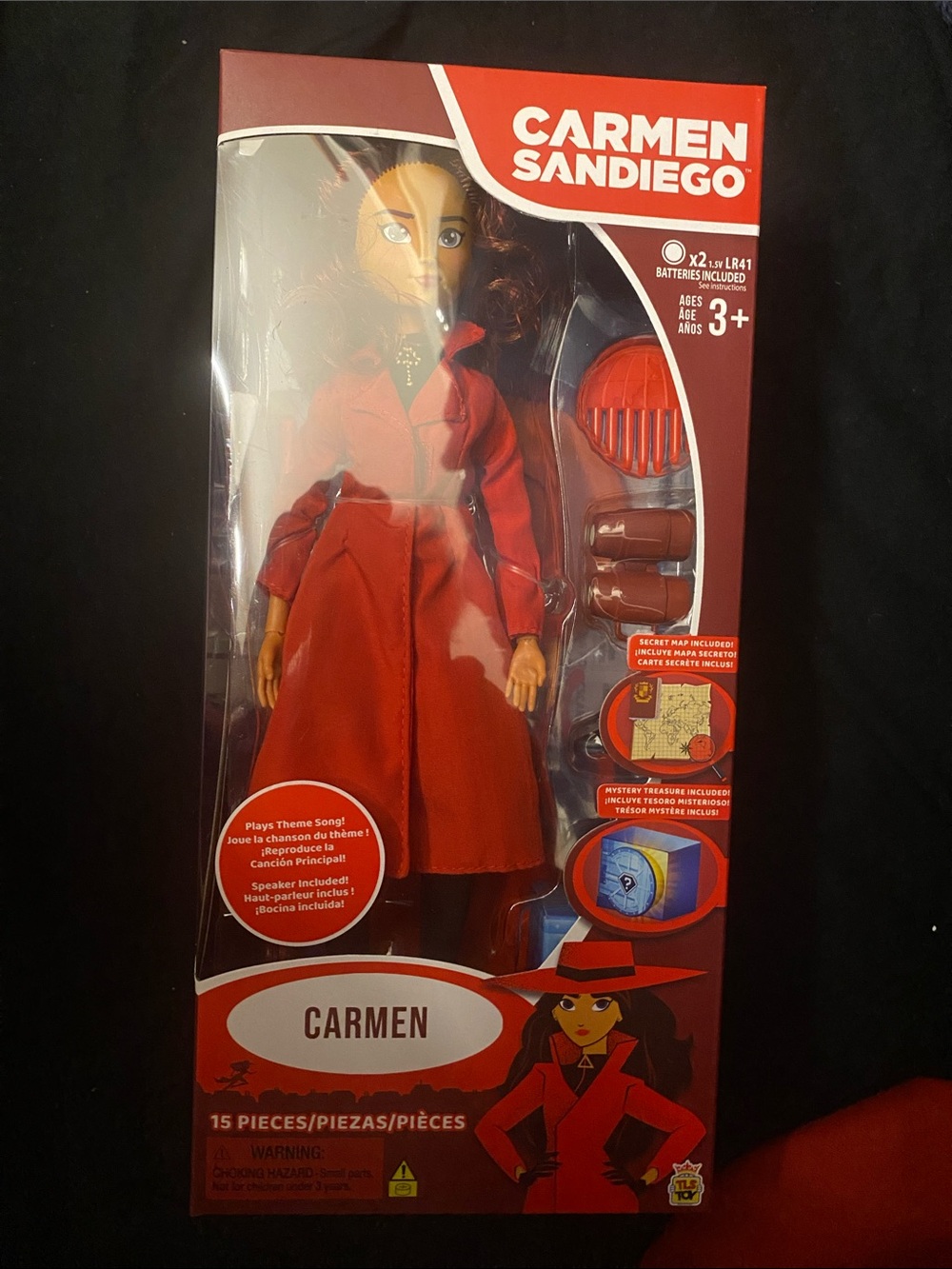 Carmen Sandiego Kids Theater Costume Doll in Red Trench Coat